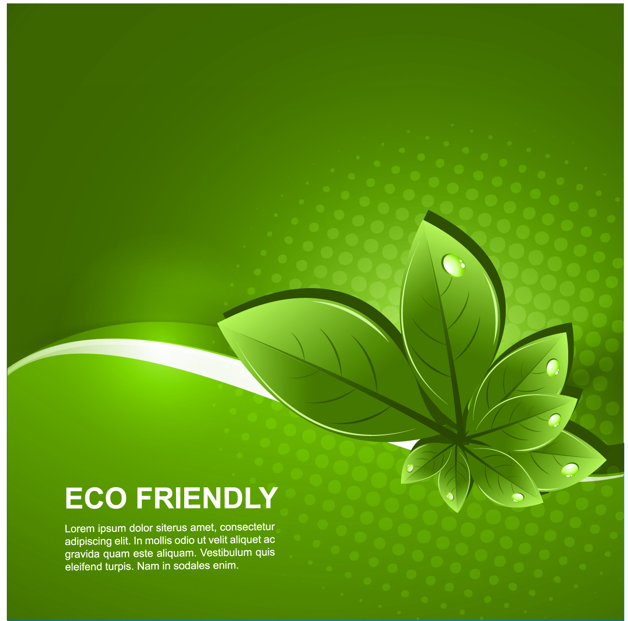 set of eco friendly with green leaves background vector