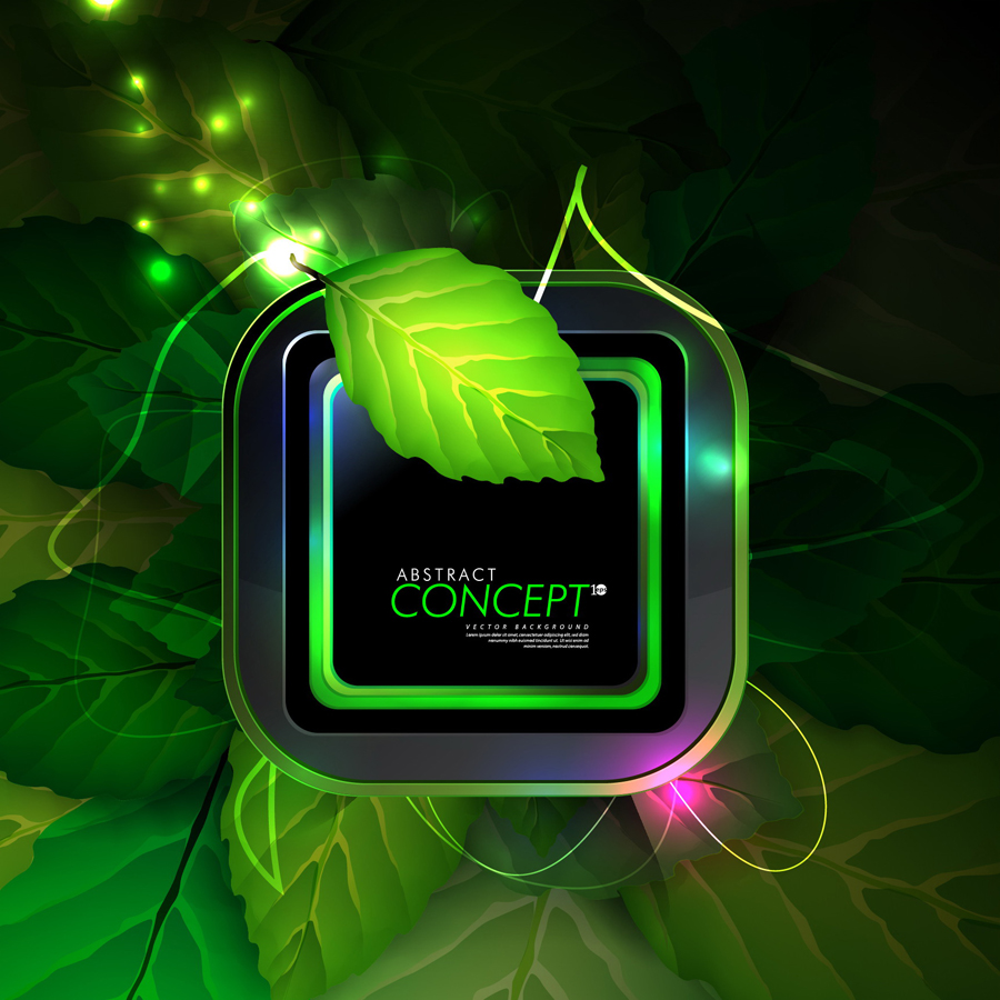 green leaves concept background elements vector