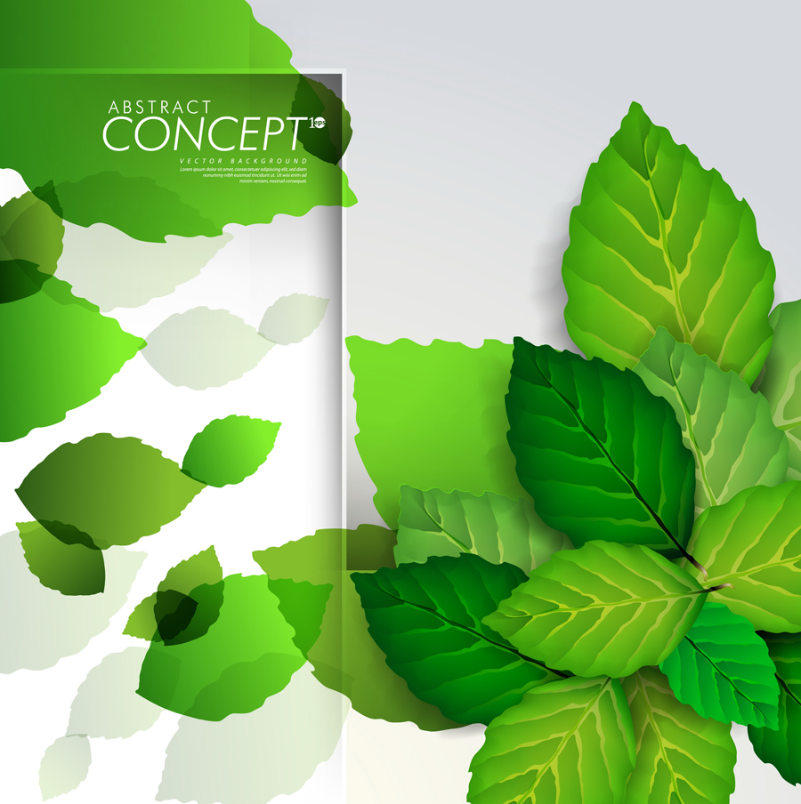 green leaves concept background elements vector