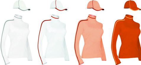 colorful t shirts and caps uniform vector template