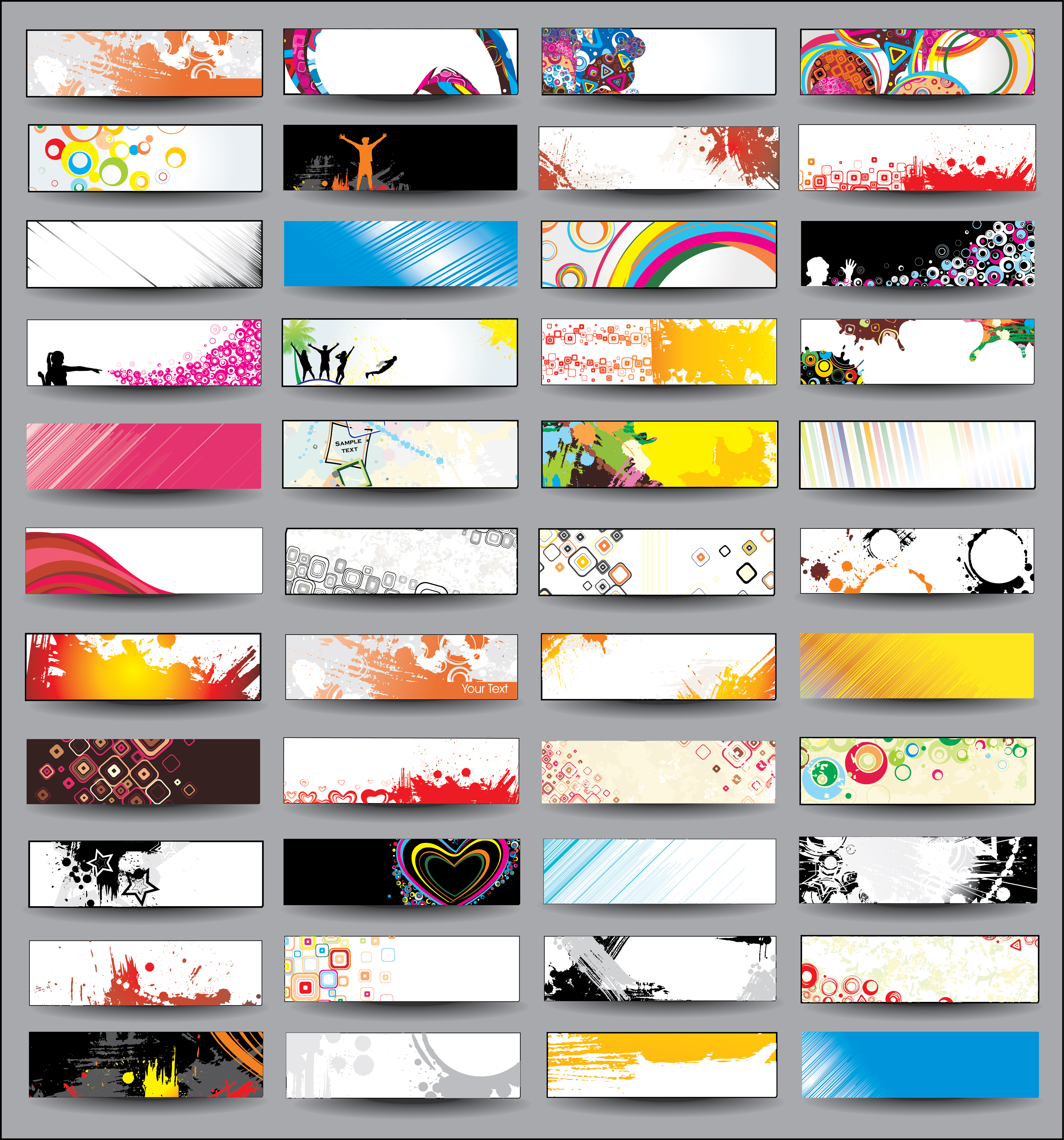 collection of stylish business cards design elements vector