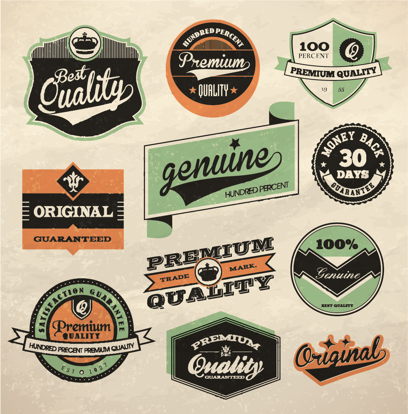 best business elements labels vector