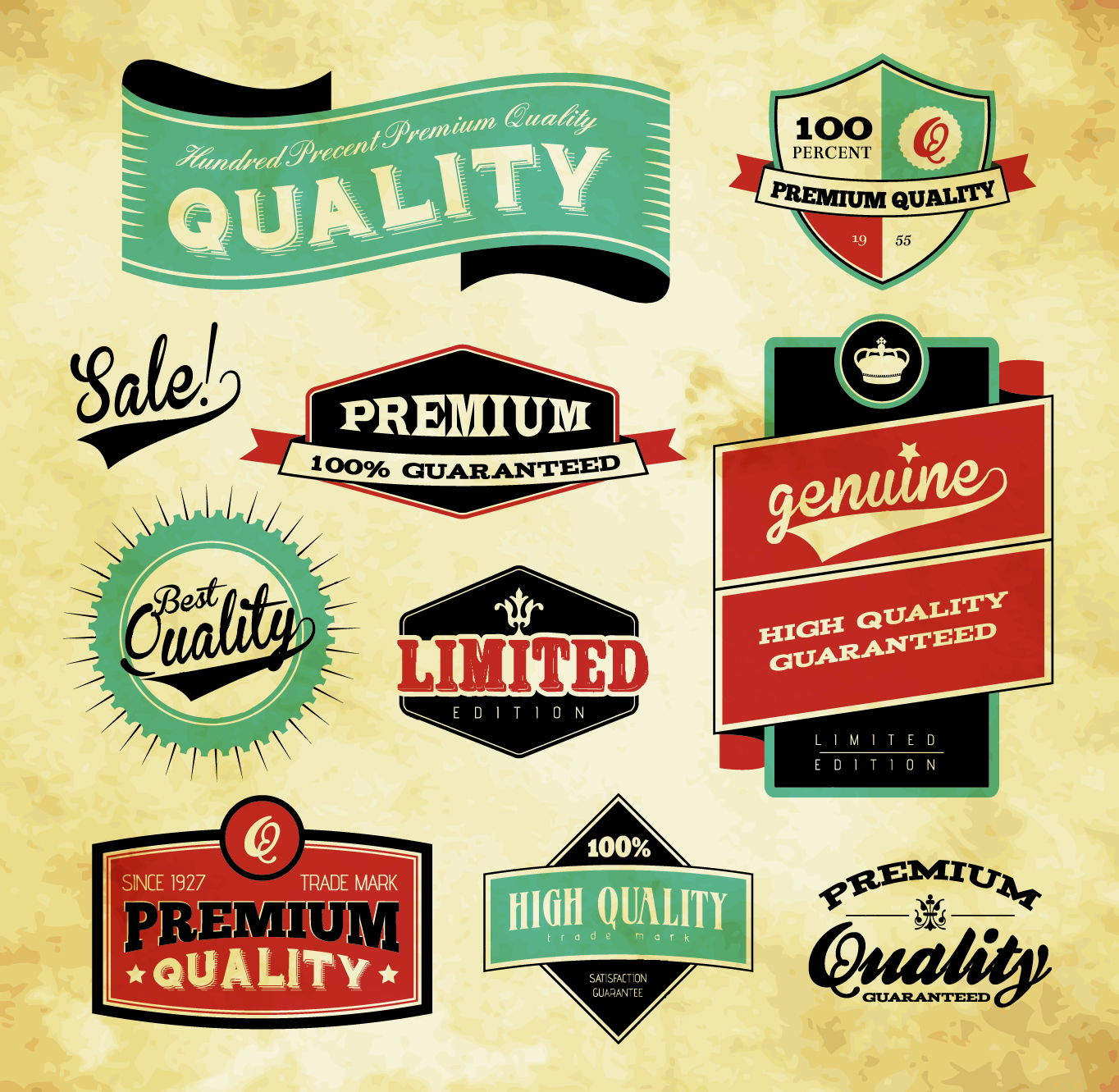 best business elements labels vector