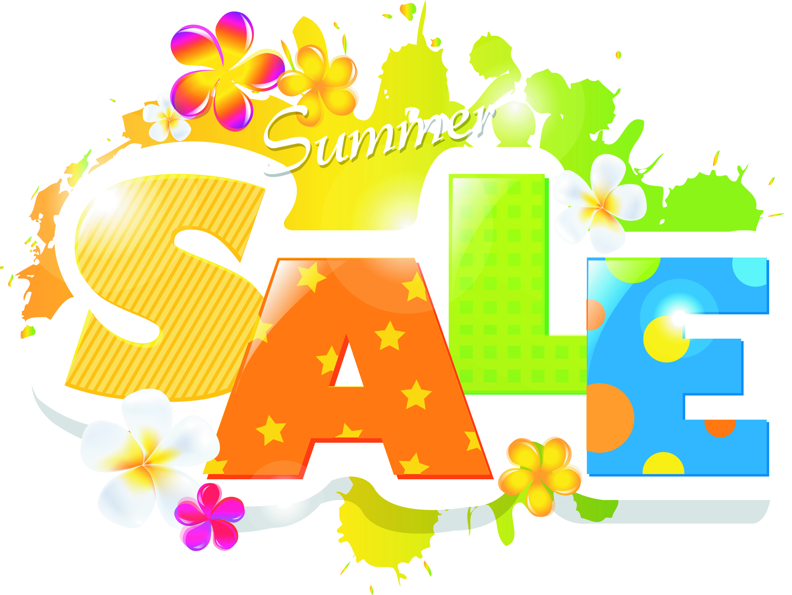 sale elements in the summer vector graphics