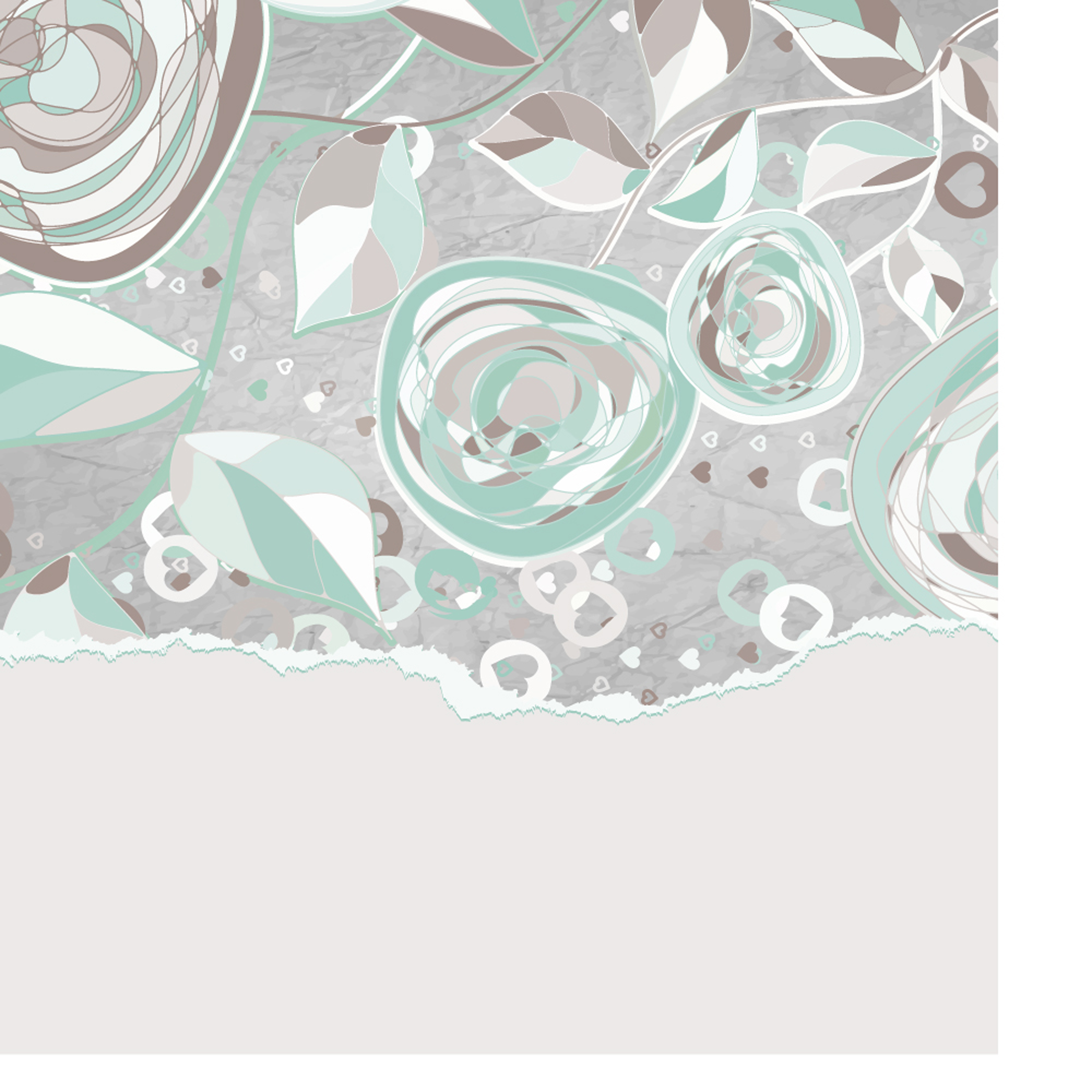 hand drawn floral and paper of background vector