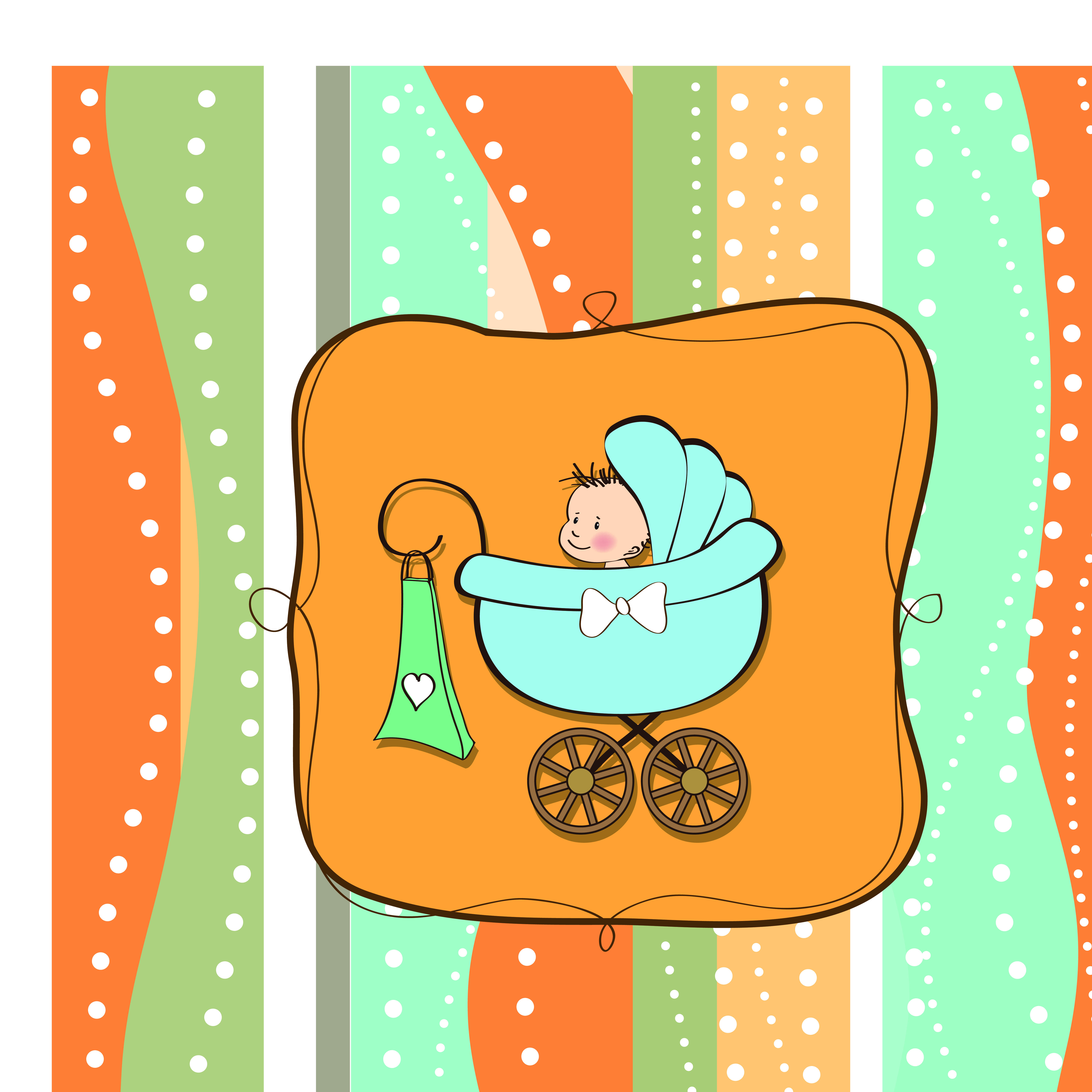 cute cartoon baby cards vector graphics