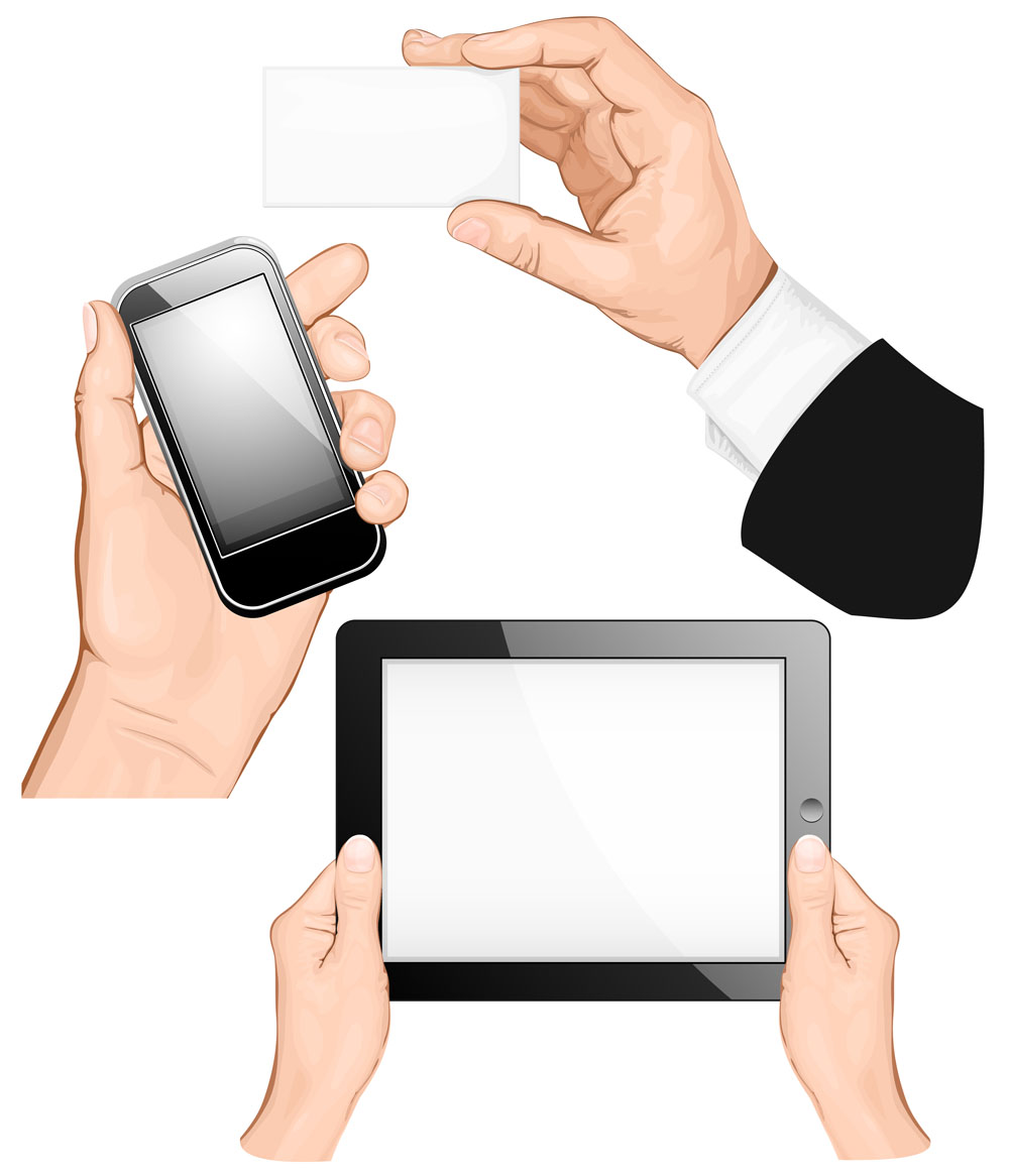 various multi touch gestures for tablets and smartphones vector