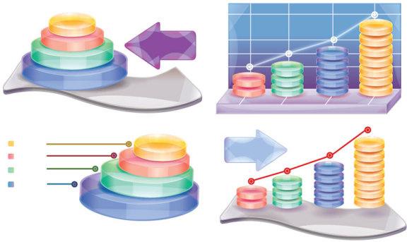 3d business infographics vector graphics