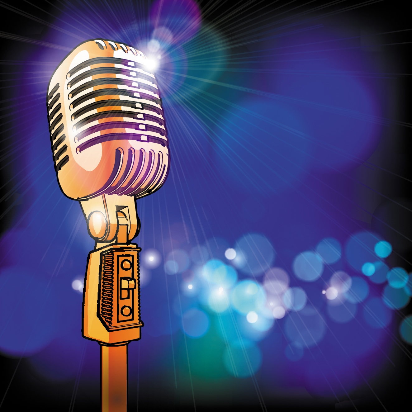 stylish microphone elements vector set