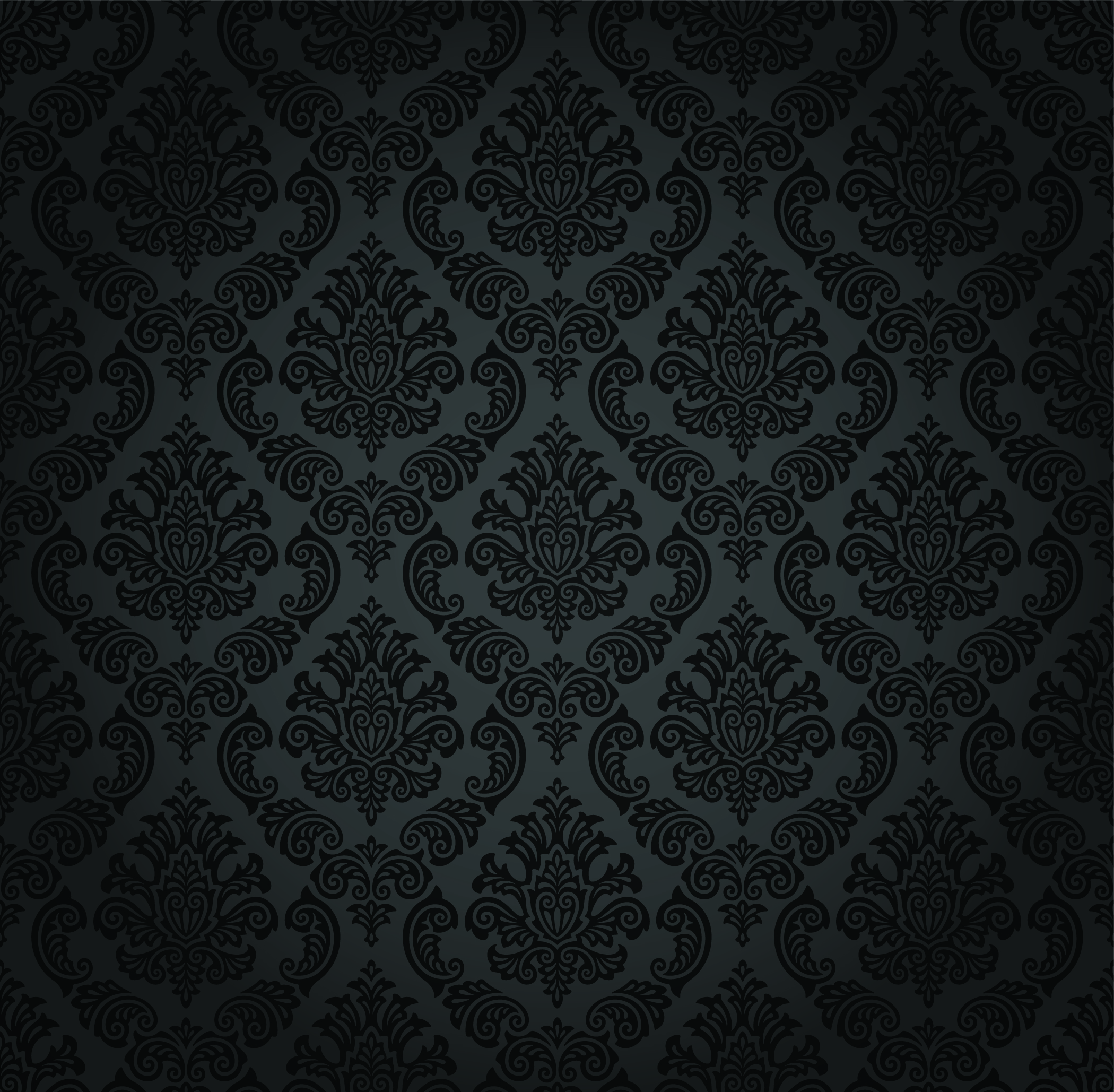 luxurious black damask patterns vector