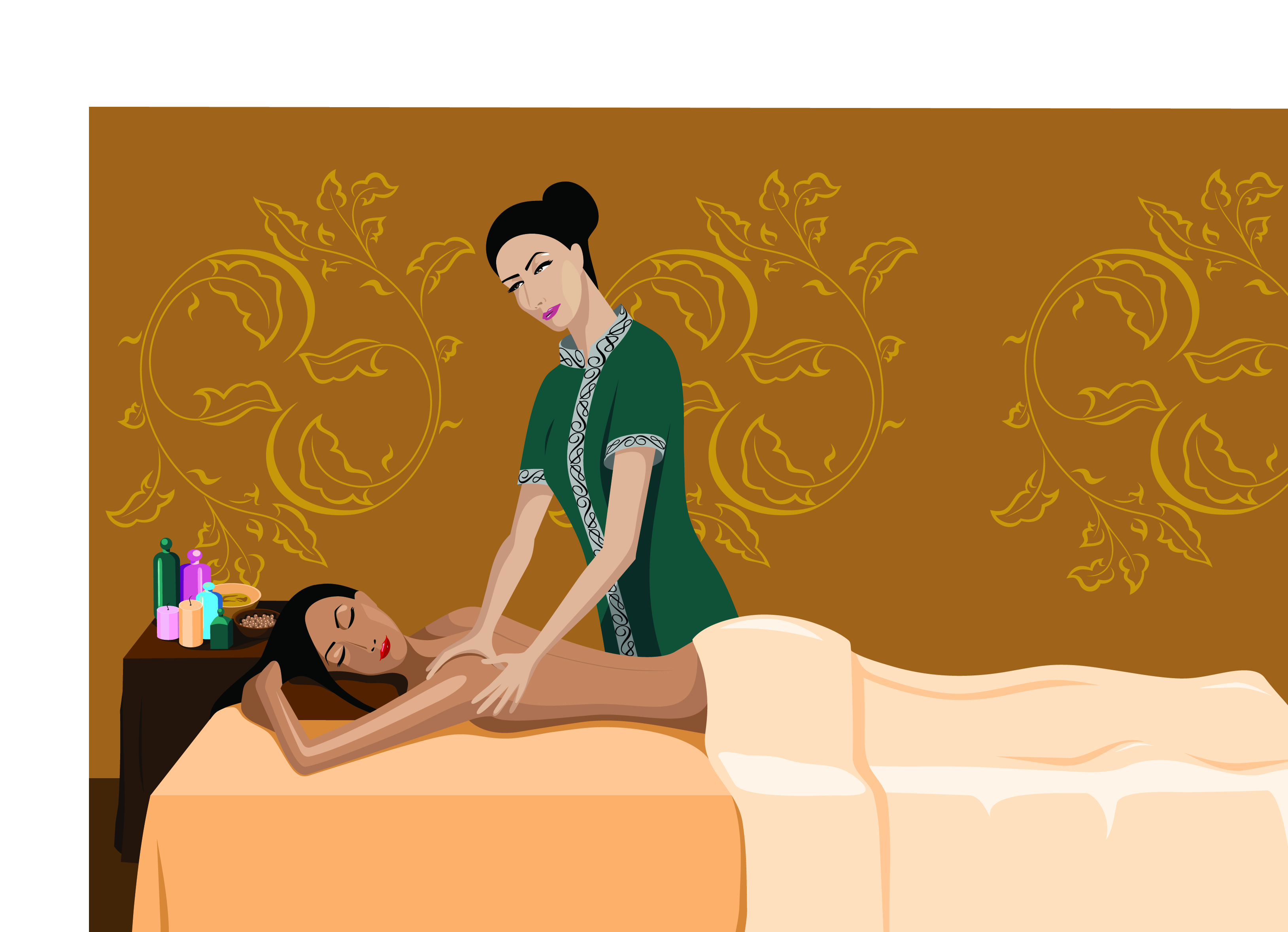 elements of female massage vector