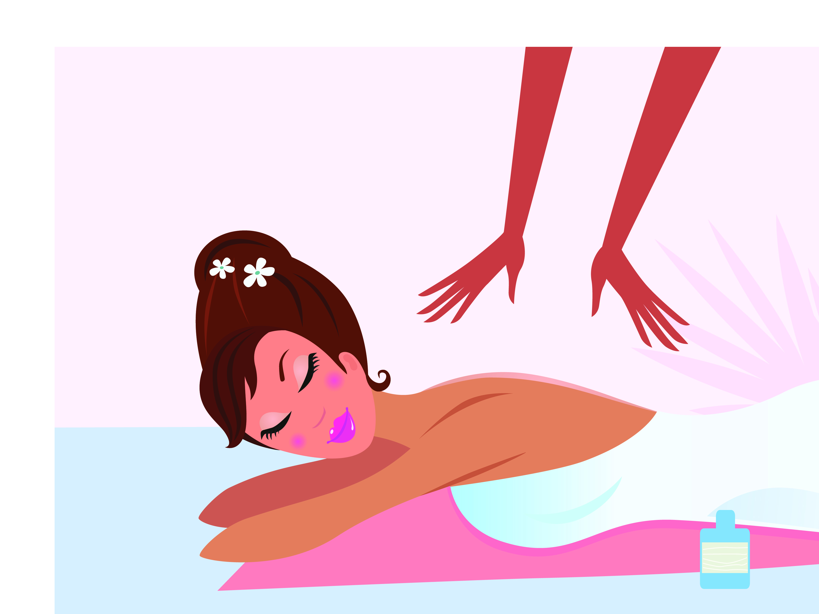 elements of female massage vector