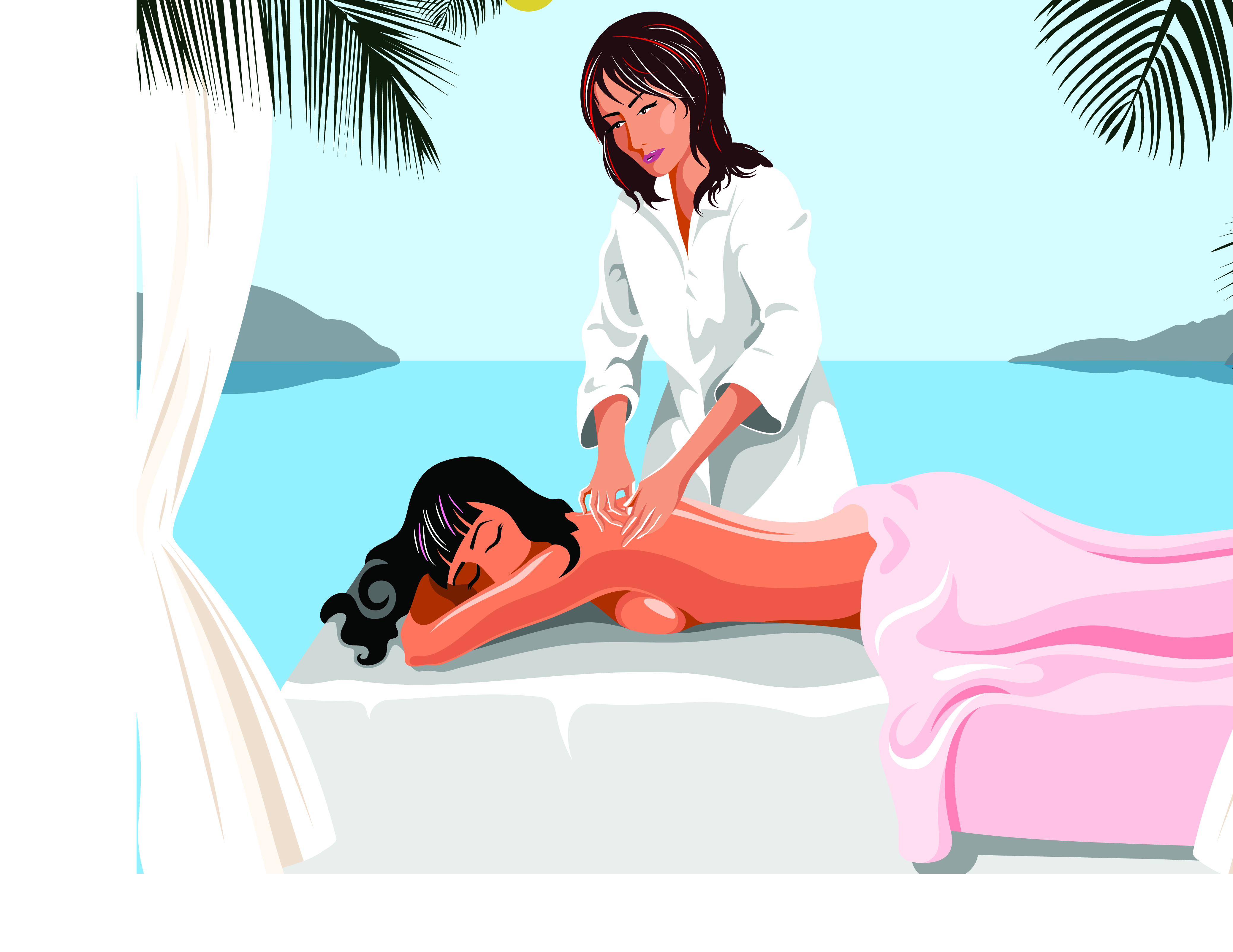 elements of female massage vector