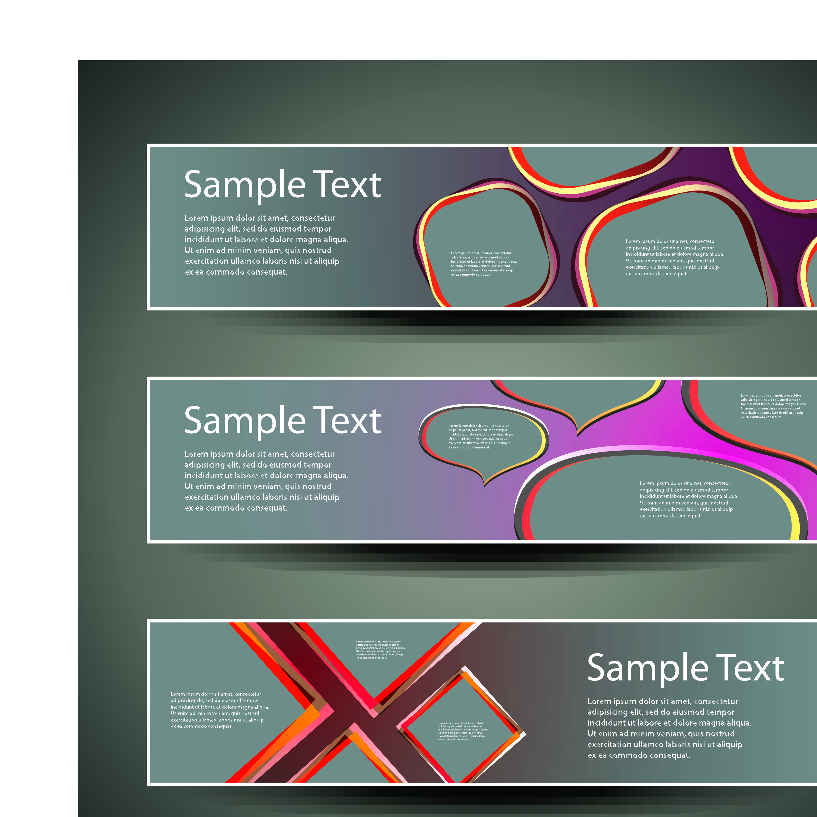 banner design elements abstract vector