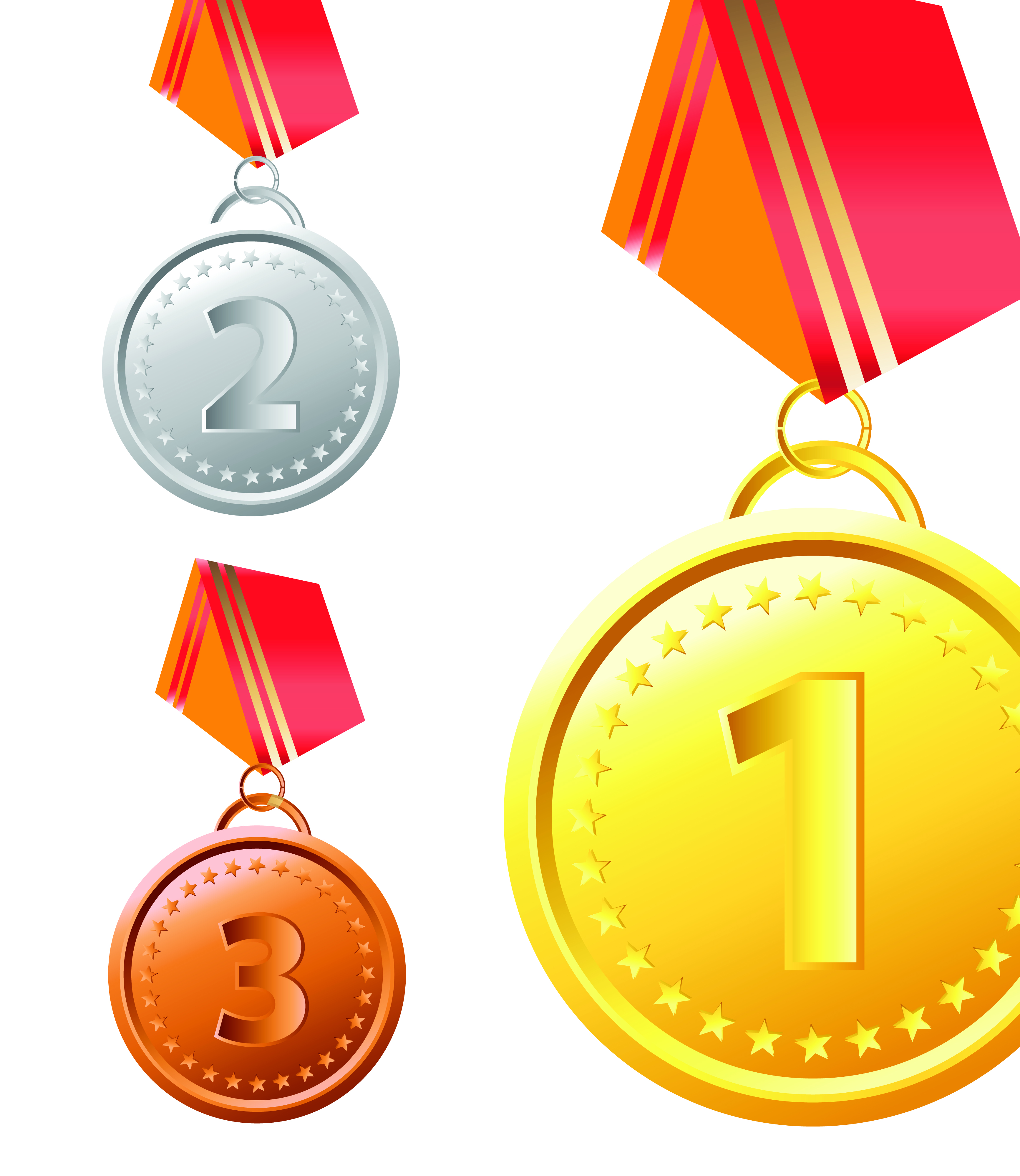 different award medal vector set