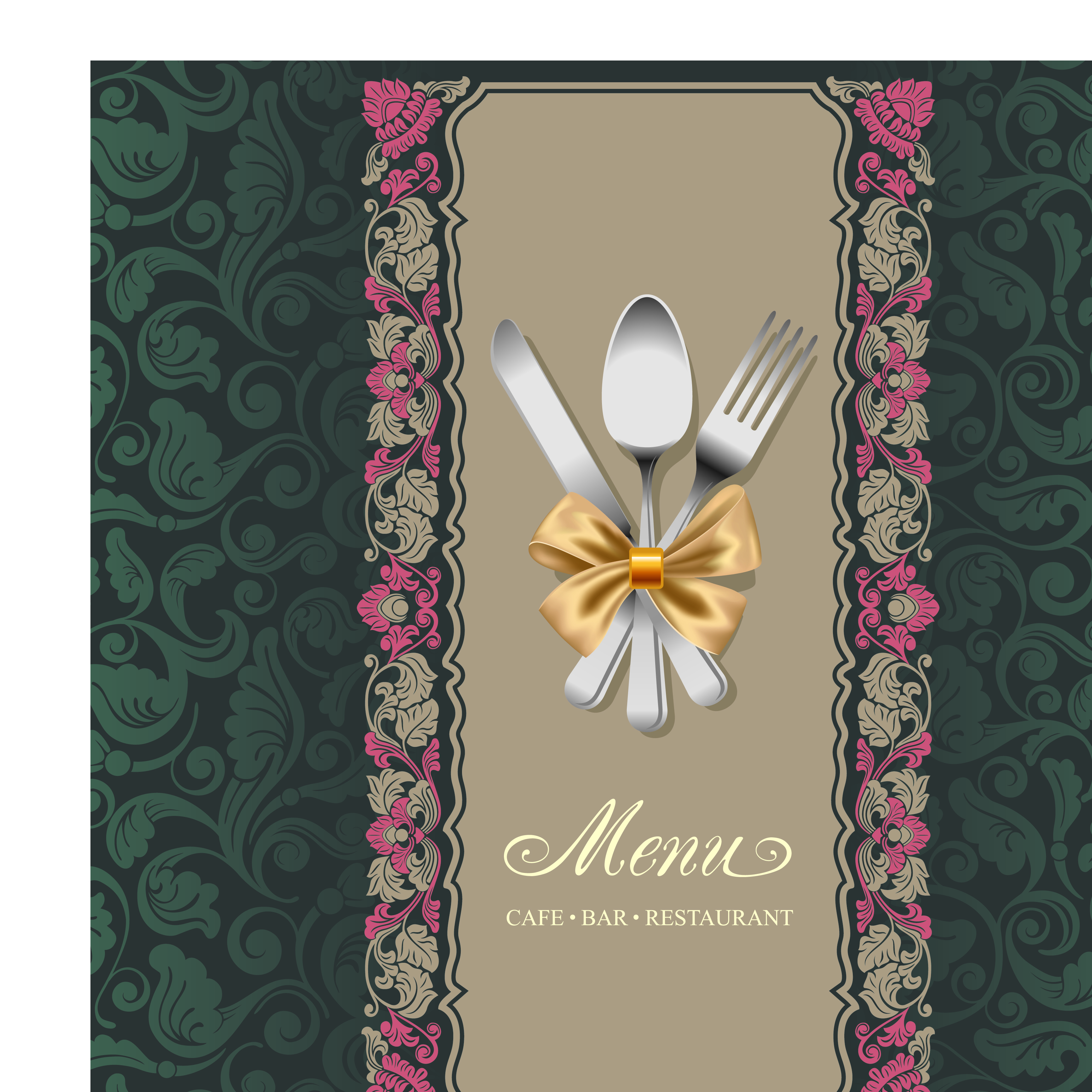 set of restaurant menu cover background vector