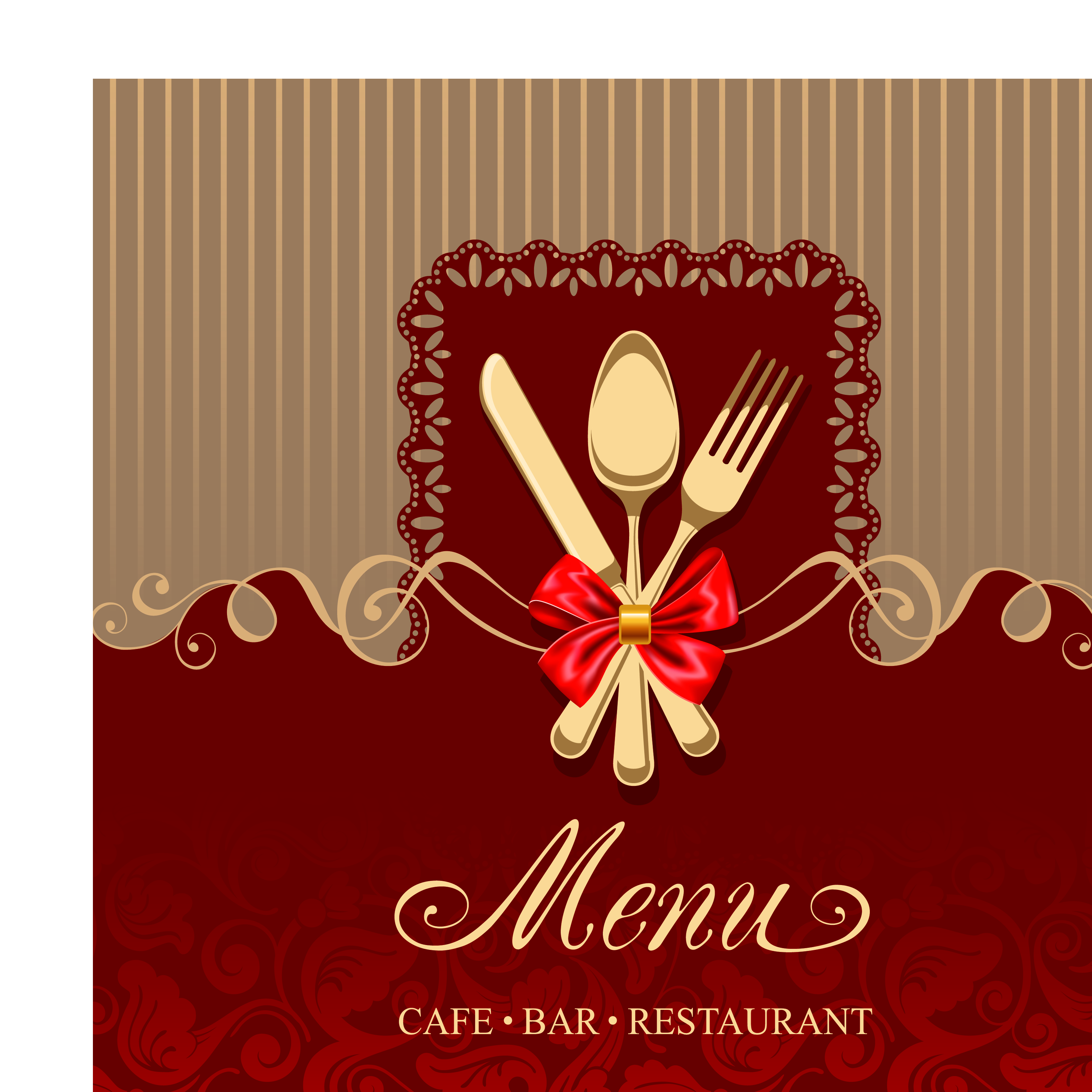 set of restaurant menu cover background vector