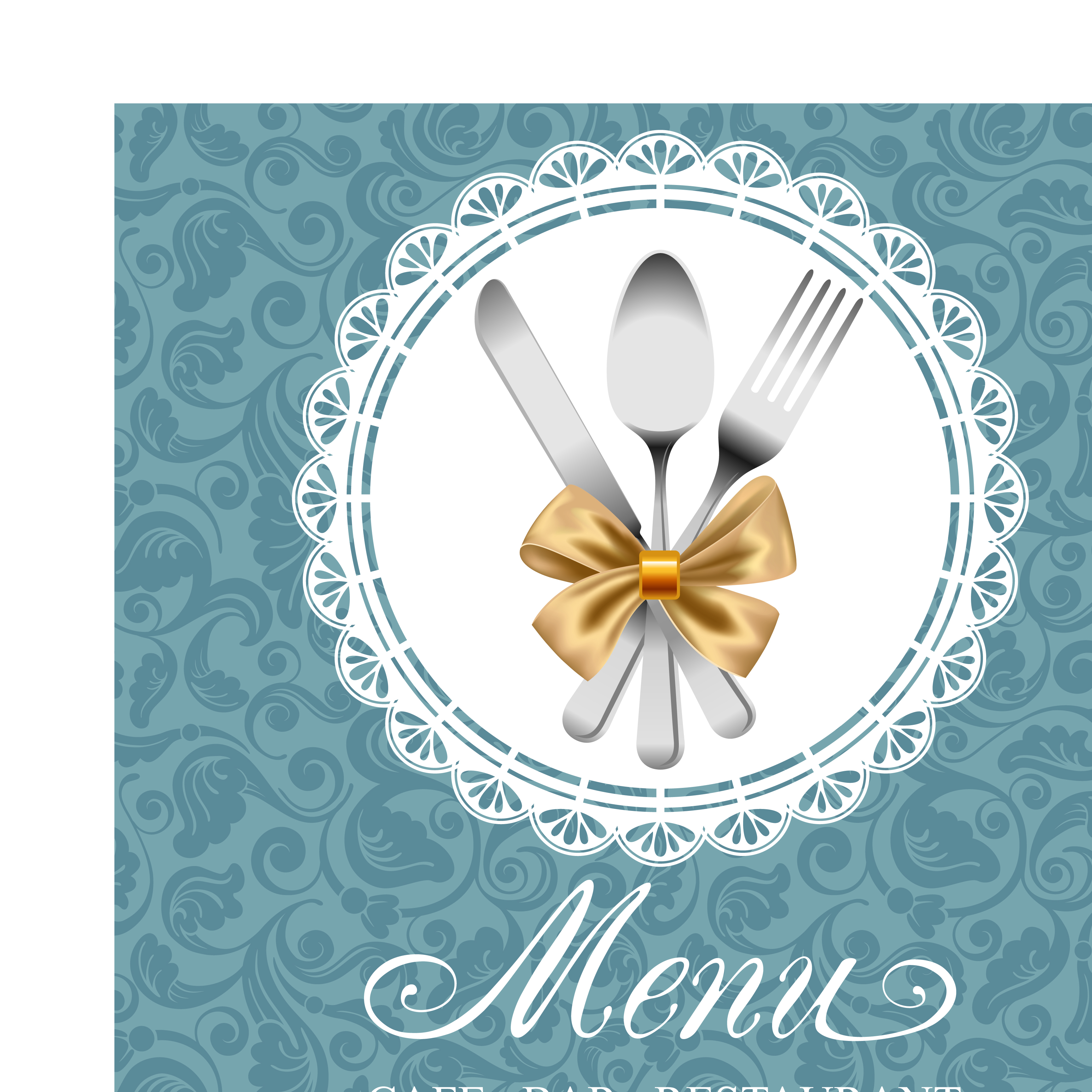 set of restaurant menu cover background vector