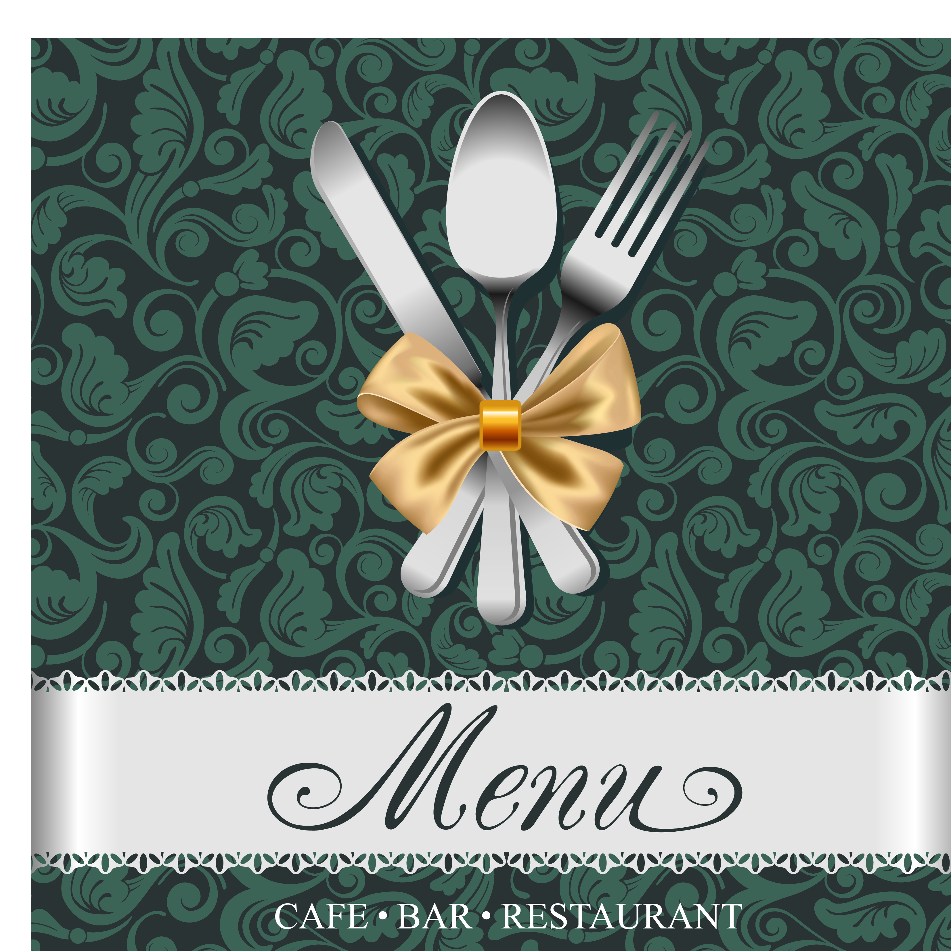 set of restaurant menu cover background vector