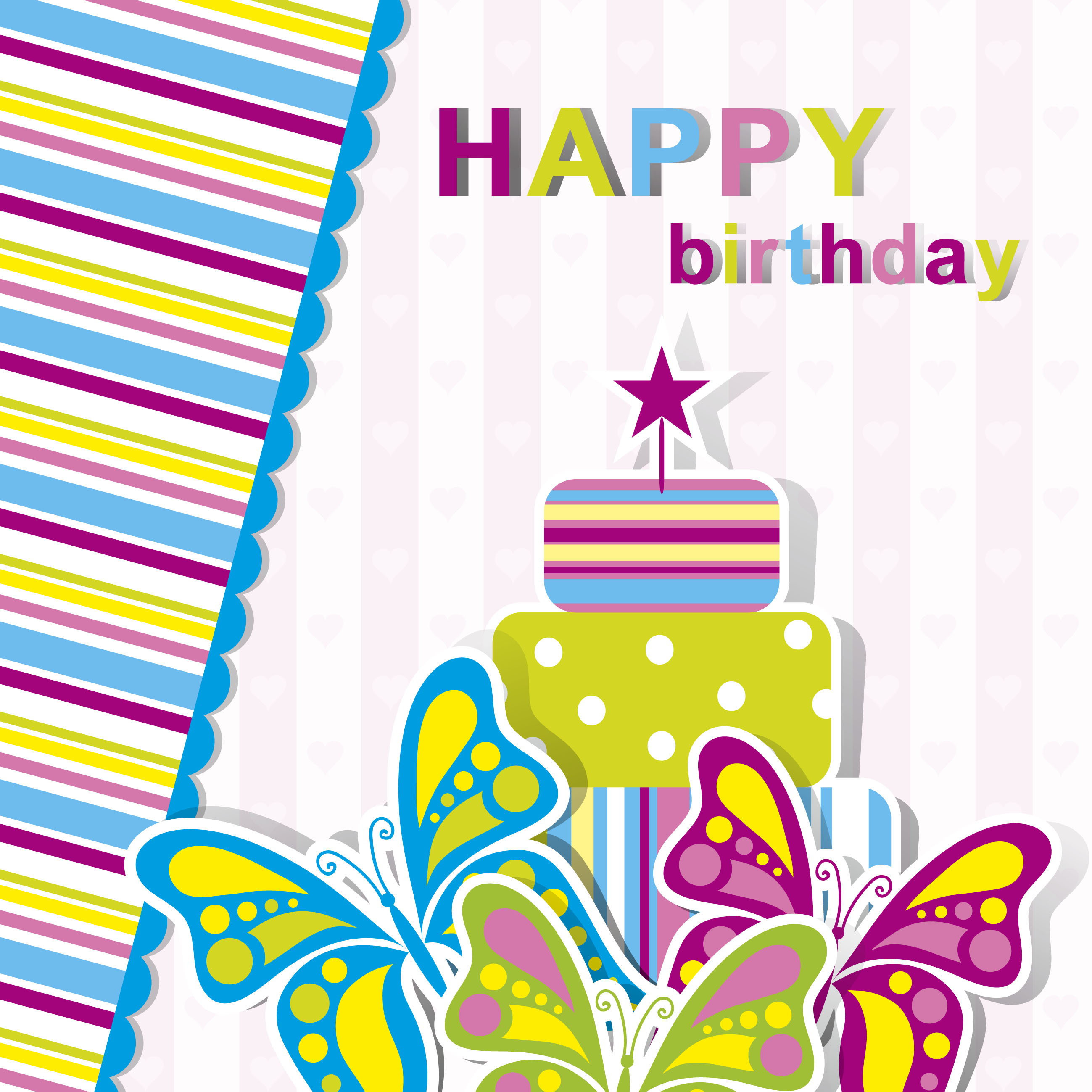 happy birthday elements card vector