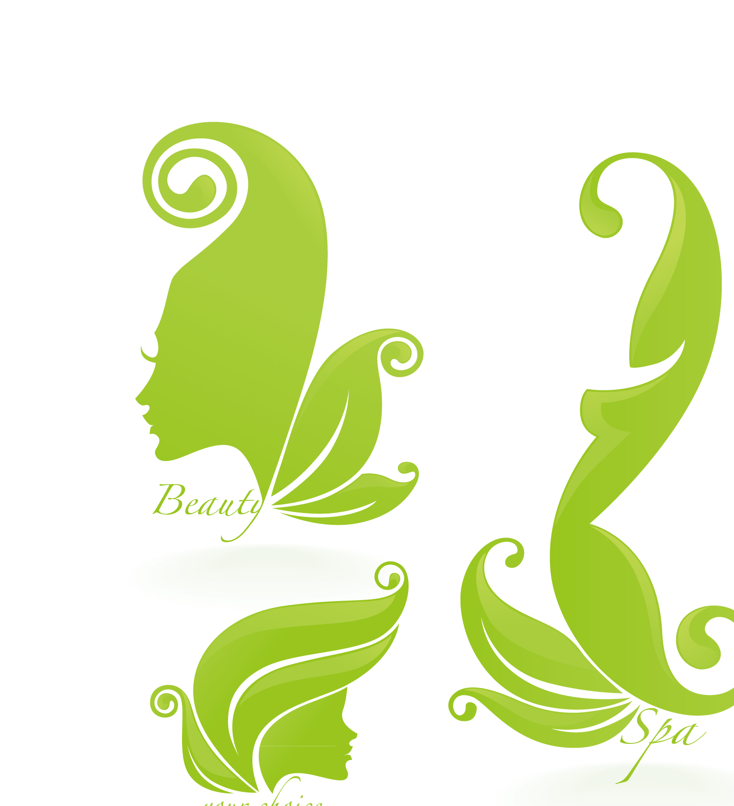 beauty silhouettes elements background vector