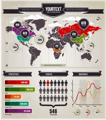 set of infographics design elements vector