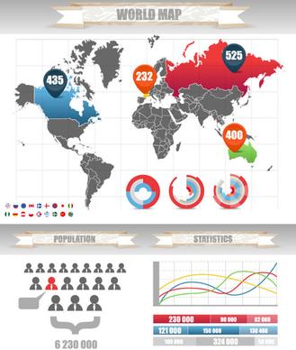 set of infographics design elements vector