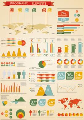 set of infographics design elements vector