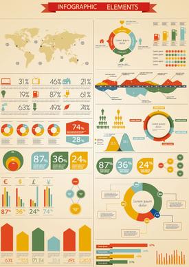 set of infographics design elements vector