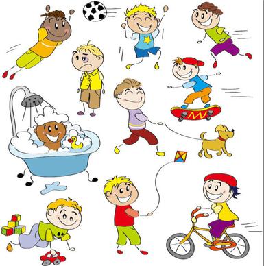 cartoon child elements illustration vector