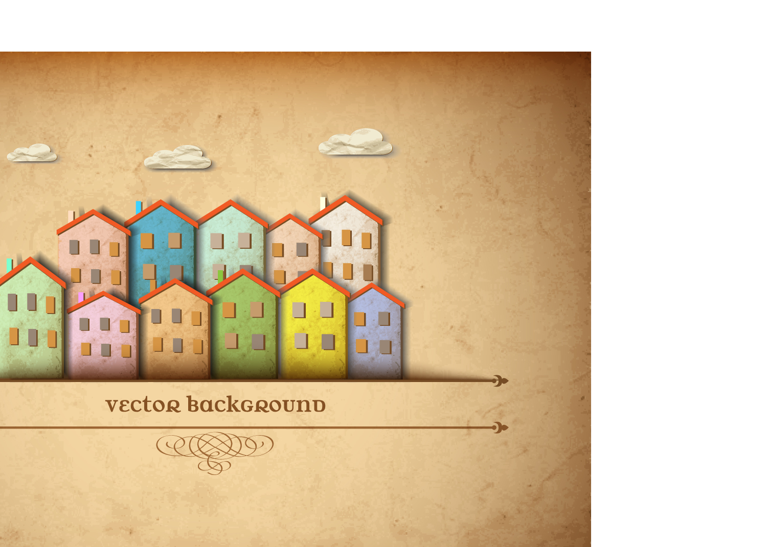 set of puzzle house vector background