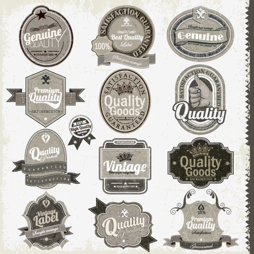 set of vintage badges8 labels vector