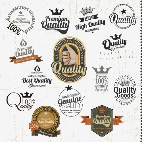 set of vintage badges8 labels vector