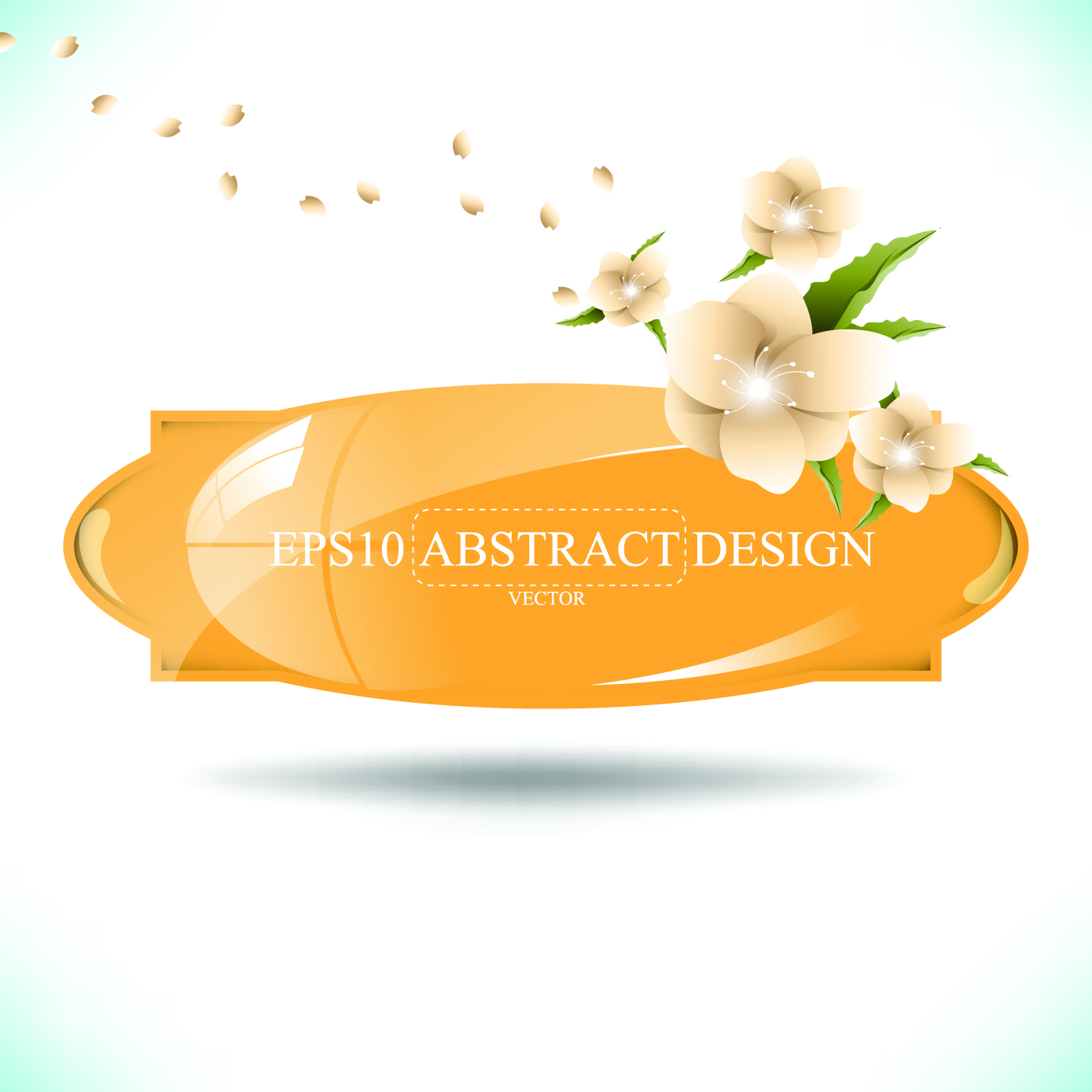 abstract foliage8 flowers vector labels