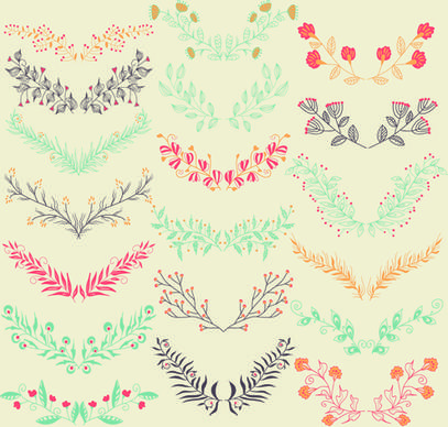 hand drawn floral frame with border vector