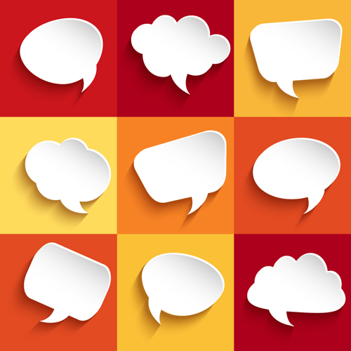 white paper speech bubbles vector