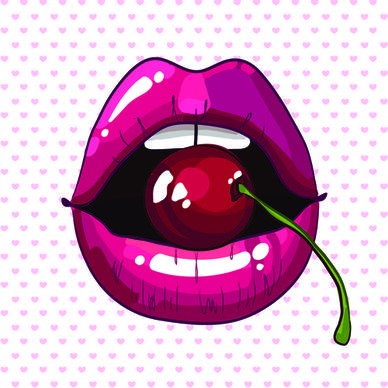 beautiful lips vector set