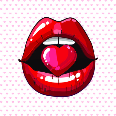 beautiful lips vector set