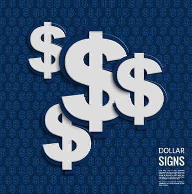 creative dollar signs background vector