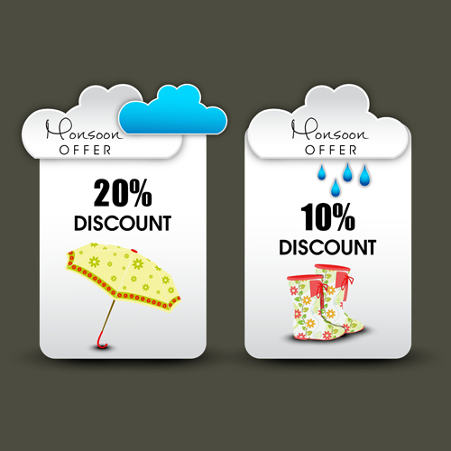 weather discount label creative design vector