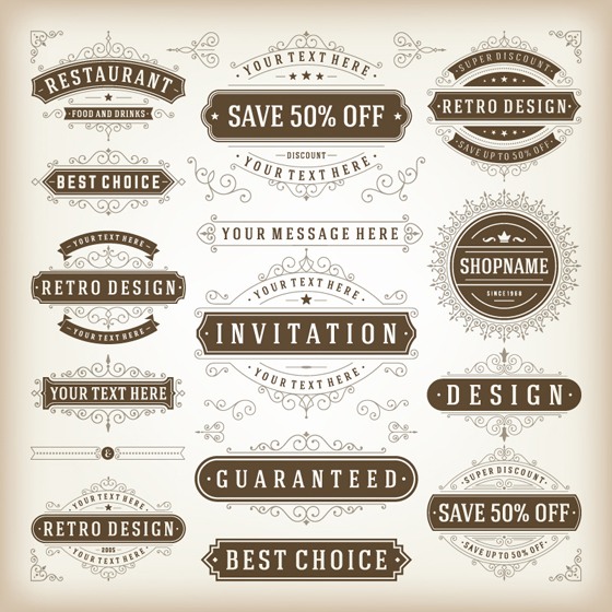 elegant sales discounts labels vector