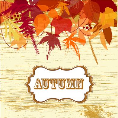 halation autumn leaves art background vector