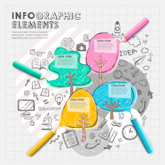 creative hand drawn infographics vector