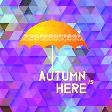 geometric polygonal with autumn background vector