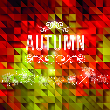 geometric polygonal with autumn background vector