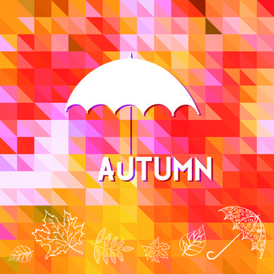 geometric polygonal with autumn background vector