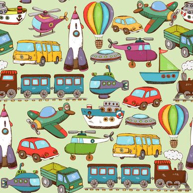 retro children toys seamless pattern vector