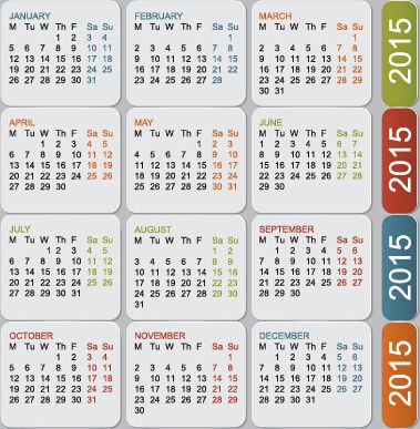 grid calendar15 vector design