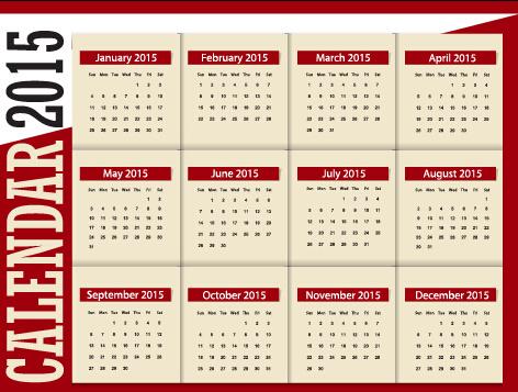 grid calendar15 vector design