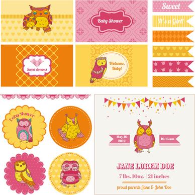 baby scrap elements kit vector